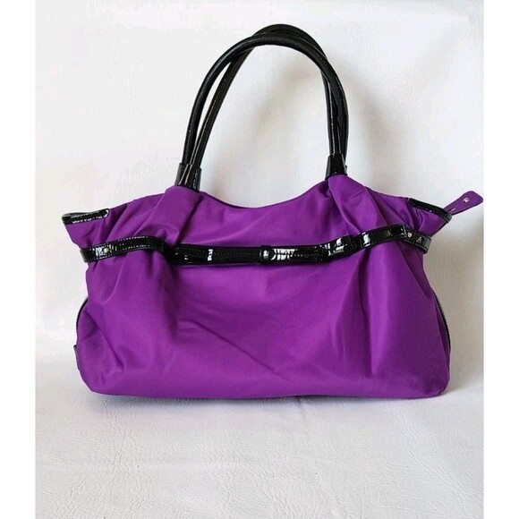 Kate Spade Stevie Nylon Amethyst Polka Dot Inside Shoulder Bag Tote - Picture 1 of 10